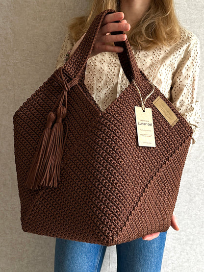 Crochet Tote Bag Pattern Reusable Grocery Bag, Tote Bag Crochet Pattern PDF Aesthetic Bag, Large Crochet Beach Bag