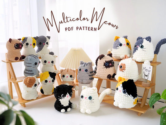 16in1 Chonky Cats Crochet Patterns, Amigurumi Crochet Pattern, Cat Crochet Pattern, Cat Plushies Pattern, Crochet Plushies Pattern Bundle